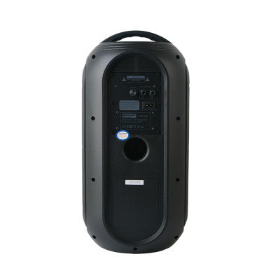 Power Acoustics - Portable LED sound system, USB + SD card + MIC and guitar/bass + record function, black