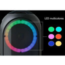 Power Acoustics - Portable LED sound system, USB + SD card + MIC and guitar/bass + record function, black