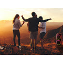 Power Acoustics - Portable LED sound system, USB + SD card + MIC and guitar/bass + record function, black