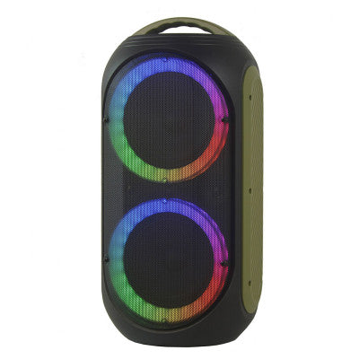 GOZIK LED GR   - Portable LED sound system, USB + SD card + MIC and guitar/bass + record function, green
