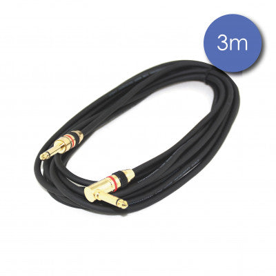 Power Acoustics - CAB 2016   - 3 m cable - male angled mono jack - male mono jack