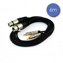 Power Acoustics - CAB 2069   - 6 m cable - 2 female 3-pin XLR    - 2 male RCA
