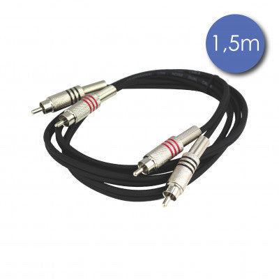 Power Acoustics - CAB 2074   - 1.5 m cable - 2 male RCA - 2 male RCA