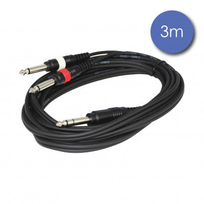 Power Acoustics - CAB 2081   - 3 m cable - 2 male mono jack - male stereo jack