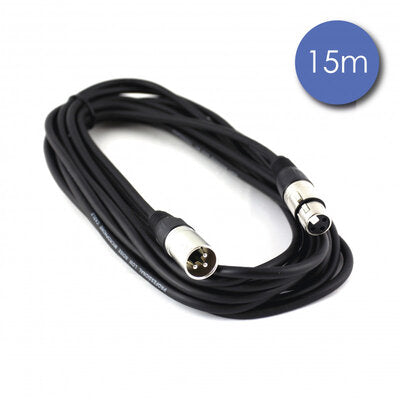 Power Acoustics - CAB 2106   - 15 m cable - male 3-pin XLR   - female 3-pin XLR