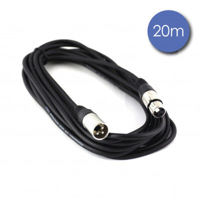 Power Acoustics - CAB 2107   - 20 m cable - male 3-pin XLR   - female 3-pin XLR