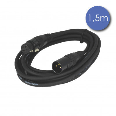 Power Acoustics - CAB 2128   - 1.5 m cable - male 3-pin XLR - female 3-pin XLR - 110 ohm cable