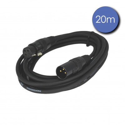 Power Acoustics - CAB 2166   - 20 m cable - male 3-pin XLR - female 3-pin XLR - 110 ohm cable