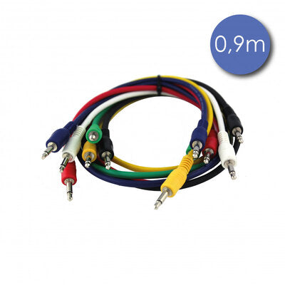 Power Acoustics - CAB 2201   - Cables set of 6 x 0.9 male mono mini-jack - male mono mini-jack