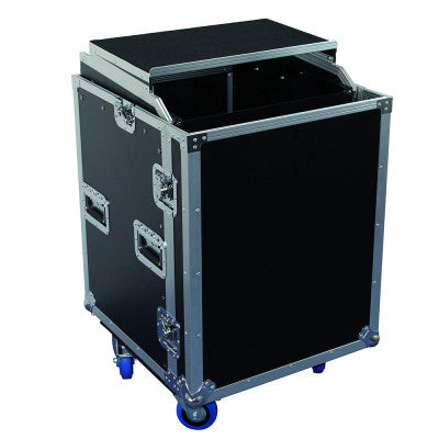 FCP 12 U DS   - 12U flight case + Inclined surface + Tray