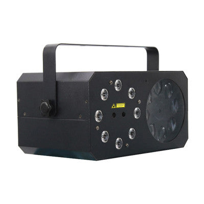 METEOR V   - 3-in-1 effect light: Wash, Moonflower Gobos, Red and Green multipoint laser