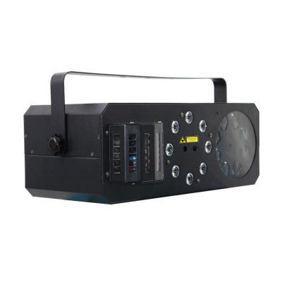 METEOR VI   - 4-in-1 effect light: Derby, Wash, Moonflower Gobos, Red and Green multipoint laser