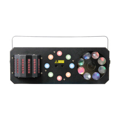METEOR VI   - 4-in-1 effect light: Derby, Wash, Moonflower Gobos, Red and Green multipoint laser