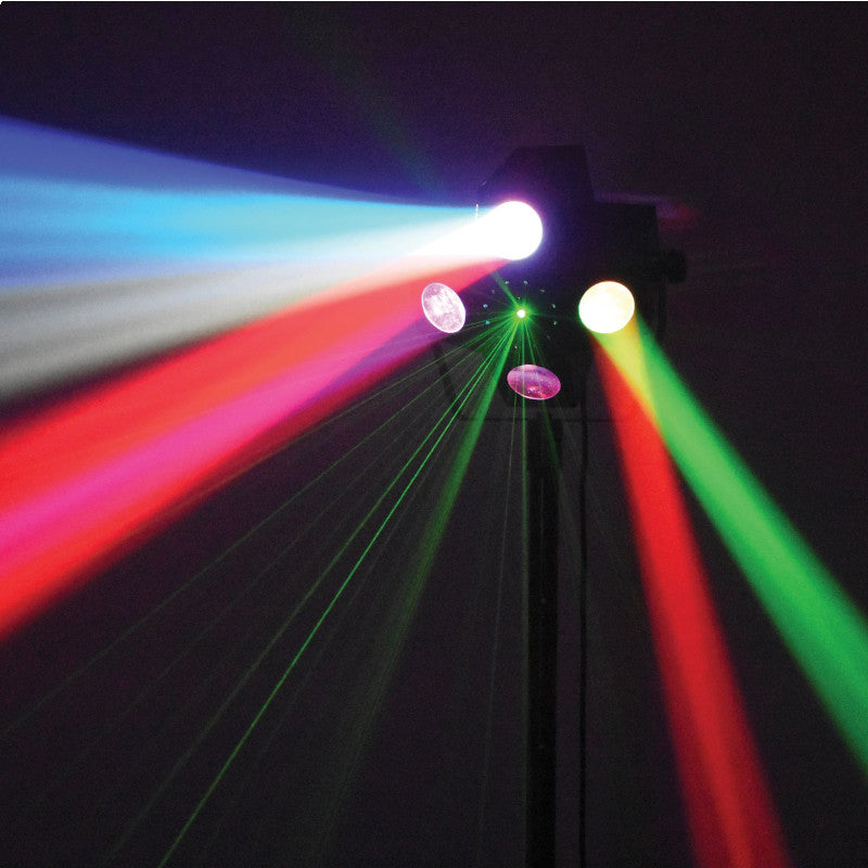 Power Lighting - METEOR VII   - 3-in-1 lighting effect: Beam Moonflower, Strobe, Red and Green multipoint laser