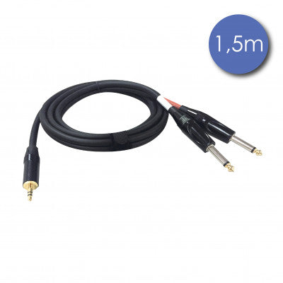 Power Studio - AUDIOCAB 4016   - 1.5 m cable - male MINI STEREO  JACK - 2 x male MONO JACK