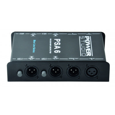 Power Studio - PSA 6   - Splitter 2 inputs to 6 outputs, ideal for connecting 3 amps to the outputs of a mixer