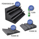 STUDIO FOAM KIT 68   - Pack of 3 2x FOAM 30 + 32 x FOAM 40 + 4 x FOAM BASS 60 + 3 adhesives