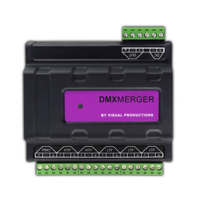Visual Productions - DIN rail mounted DMX merger