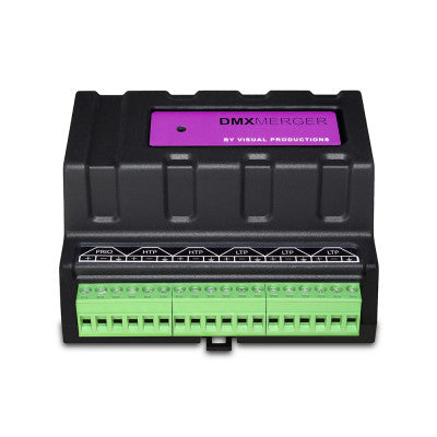 Visual Productions - DmxMerger - DIN rail mounted DMX merger