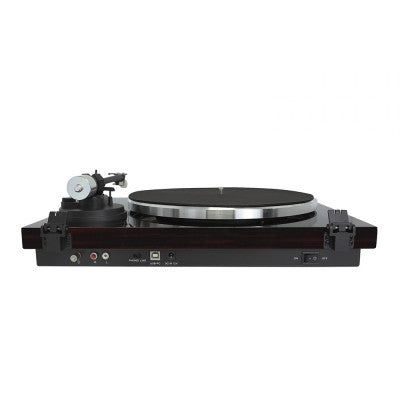 Enova Hifi - Hi-Fi USB turntable, glossy dark wood finish, RIAA preamp, Audio Technica 3600L