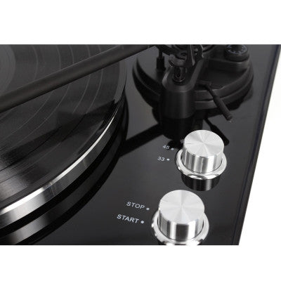 Enova Hifi - Hi-Fi USB turntable, glossy dark wood finish, RIAA preamp, Audio Technica 3600L