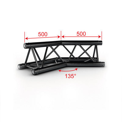 AG29-023 blk  - 290 mm angle - 135° - 2 directions black