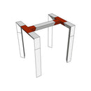 AG29-036 blk  - Horizontal Tee - 290 mm - 3 directions black