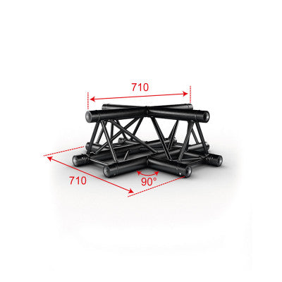 AG29-041 blk  - 4-direction cross - 290 mm black