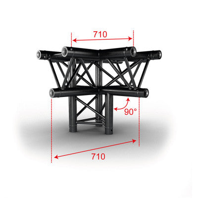 AG29-053 blk  - 290 mm Cross - 4 directions + pole black