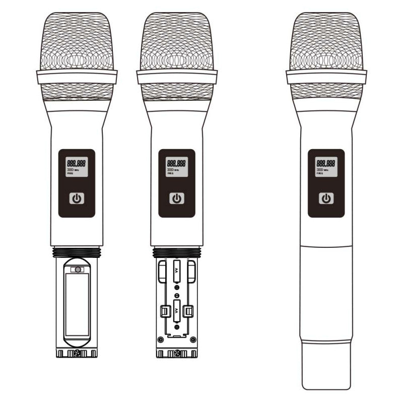 Rondson - BE-2020MIC - Handheld microphone compatible with UHF BE-2020 receiver, 500 - 700 MHz