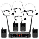 BE-2040/4BP - 4-channel diversity UHF set, 4 bodypack with lavalier and headworn microphones with receiver, 500 - 700 MHz