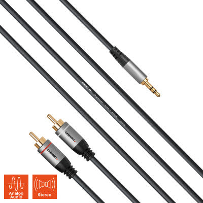 celexon - 1000015589 - 2x Cinch to 3.5 mm Stereo Jack Audio Cable Professional Line 1 m