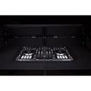BoomTone DJ - DJ Stand Pro Black   - DJ stand to set up the DJ equipment professionally and hide the control room - black Lycra