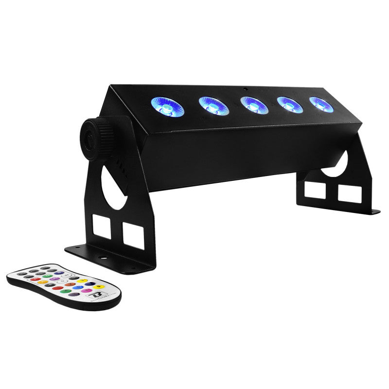 BoomTone DJ - Super Babybar Black   - 5 x RGBW 4-in-1 8 W ultra-compact black LED bar. Remote control included.