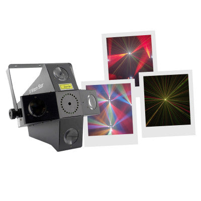 X Moon Star   - 3-in-1 light effects: color beams, Strobo effects, laser effects