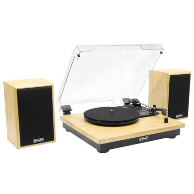 Divarte - TT400-BT   - Set with Bluetooth / USB turntable and home loudspeakers, black and wood finish