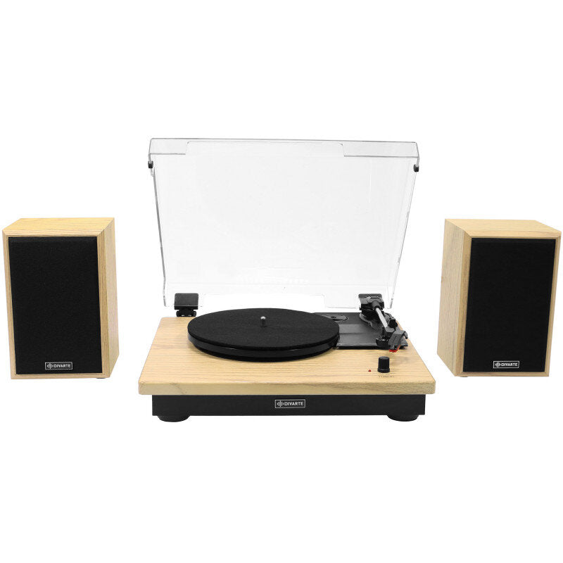 Divarte - TT400-BT   - Set with Bluetooth / USB turntable and home loudspeakers, black and wood finish