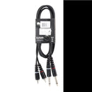 Plugger - Twin Cable PLUCABBRM0JMM1M50EAS   - Twin cable male RCA - male mono jack, 1.5 m