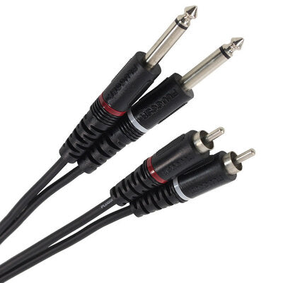 Plugger - Twin Cable PLUCABBRM0JMM1M50EAS   - Twin cable male RCA - male mono jack, 1.5 m