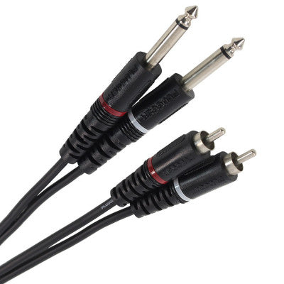 Plugger - Twin Cable PLUCABBRM0JMM3M00EAS   - Male RCA - male mono jack twin cable, 3 m