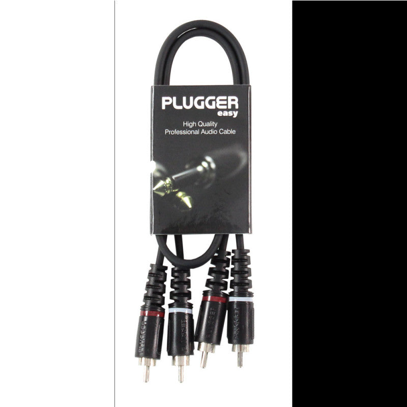 Plugger - Twin Cable PLUCABBRM0RM00M60EAS   - Male RCA - male RCA stereo cable, 0.6 m