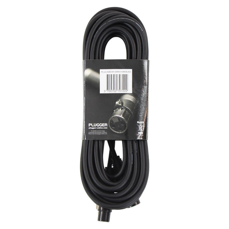 Plugger - DMX XLR Cable PLUCABDXF3XM310M0EAS   - Female XLR - male XLR DMX cable, 10 m