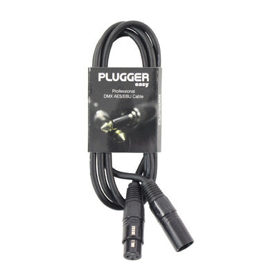 Plugger - DMX XLR Cable PLUCABDXF3XM31M50EAS   - Female XLR - male XLR DMX cable, 1.5 m