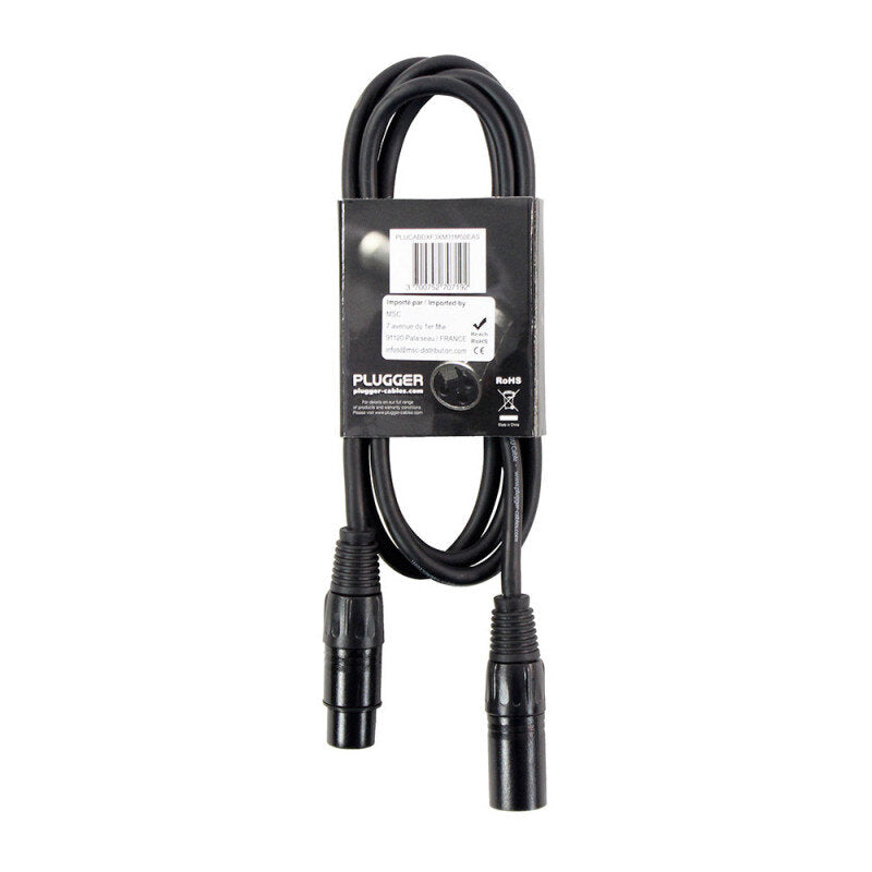 Plugger - DMX XLR Cable PLUCABDXF3XM31M50EAS   - Female XLR - male XLR DMX cable, 1.5 m