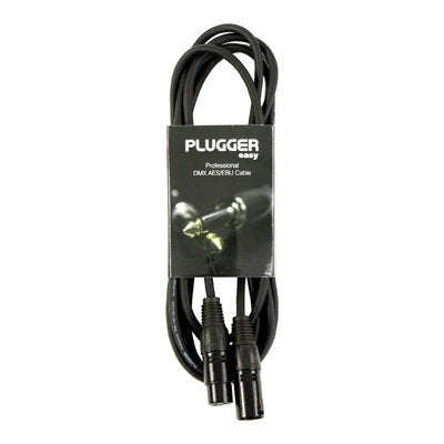 Plugger - DMX XLR Cable PLUCABDXF3XM33M00EAS   - Female XLR - male XLR DMX cable, 3 m