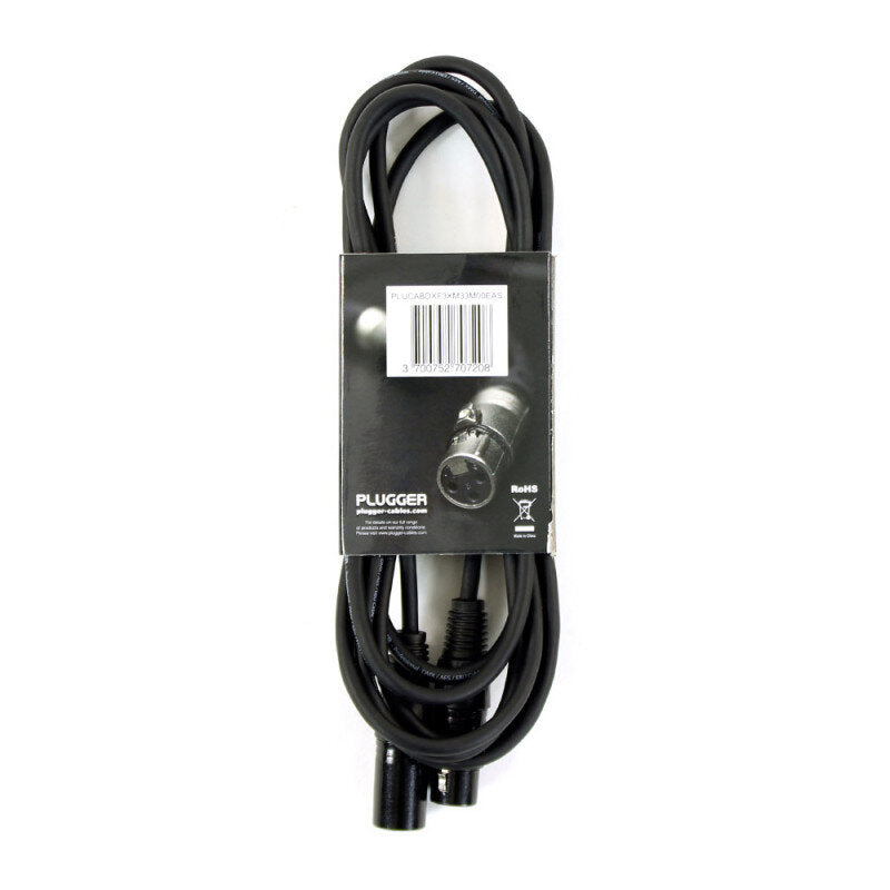 Plugger - DMX XLR Cable PLUCABDXF3XM33M00EAS   - Female XLR - male XLR DMX cable, 3 m