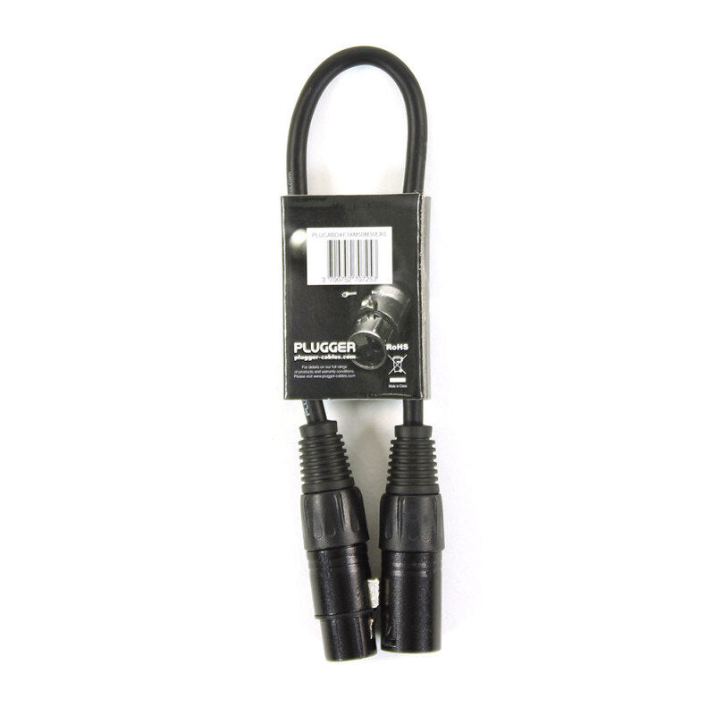 Plugger - DMX XLR Cable PLUCABDXF3XM50M30EAS   - Female XLR - male XLR DMX cable, 0.3 m