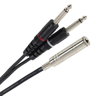 Plugger - Y Cable PLUCABYJFSJMM3M00EAS   - 2 x male mono jack - female stereo jack Y cable, 3 m