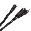 Plugger - Y Cable PLUCABYMFSRM00M60EAS   - 2 x male RCA - 3.5 mm female stereo mini-jack Y cable, 0.6 m