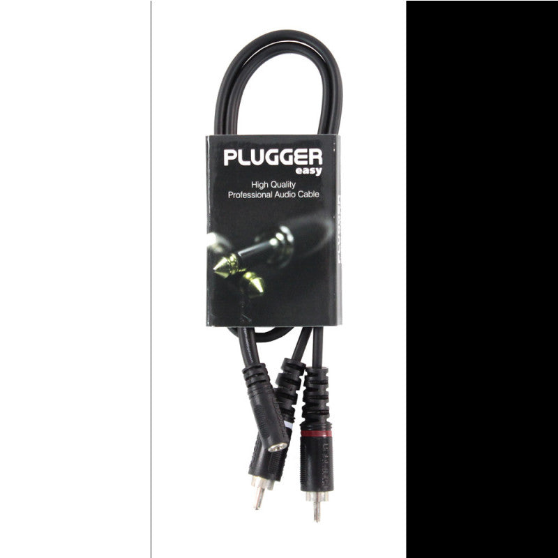 Plugger - Y Cable PLUCABYMFSRM00M60EAS   - 2 x male RCA - 3.5 mm female stereo mini-jack Y cable, 0.6 m